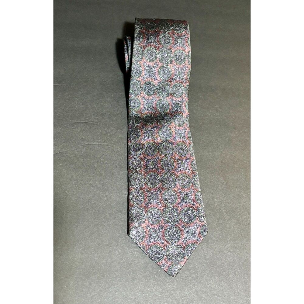 Vintage Britches of Georgetowne Tie – 100% Silk Made in England – Burgundy Green